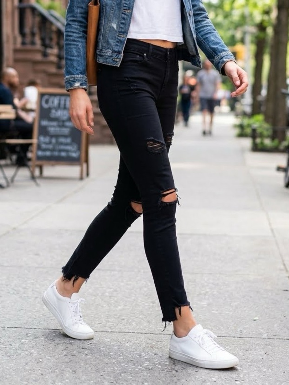 PAIGE Black Distressed Raw-Hem Skinny Jeans - Women's
